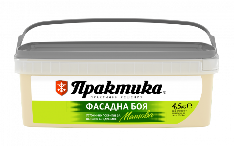 Фасадна боя Практика 4.5 кг папая - Бели фасадни бои