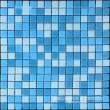 Стъклена мозайка за басейн 33х33 Синя