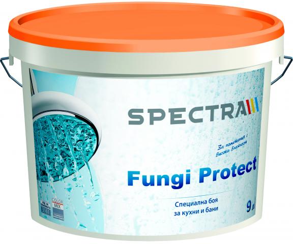 Бяла боя за бани и кухни  Spectra Fungi Protect 9 л - Бои за баня и кухня