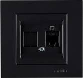 KAREN черен мат розетка единична 1xRJ45 (CAT 6)