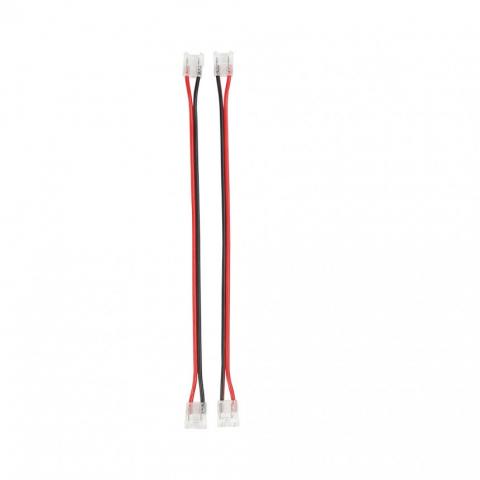 Гъвкав конектор с кабел 15см за еднократна употреба 2PIN за едноцветна LED лента 4A 8мм IP20 -2бр. - Led ленти и аксесоари