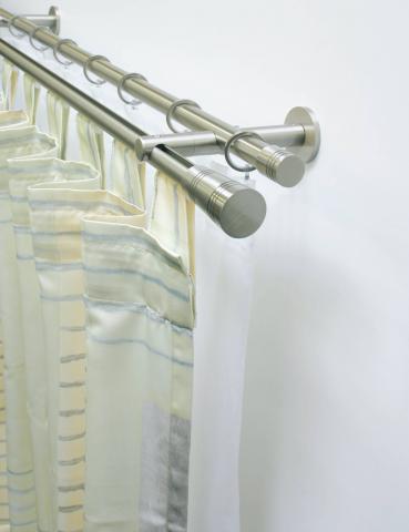 Корнизна пръчка с профил Чикаго 200 см стомана оптик, снимка 3 - Метални корнизи