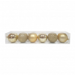 Коледни топки 8 см 6 бр. златни