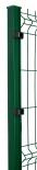 Квадратен ограден стълб 50 x 50 x 1.5 mm H=2.0 m с анкерна планка Цвят зелен (RAL 6005)