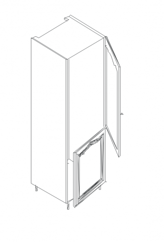Талпи шкаф колона за вграждане на хладилник 60х60х220 - Кухни по проект в магазин