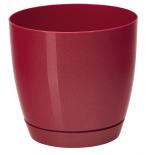 Саксия Toscana ф13см, червена с клик-подложка