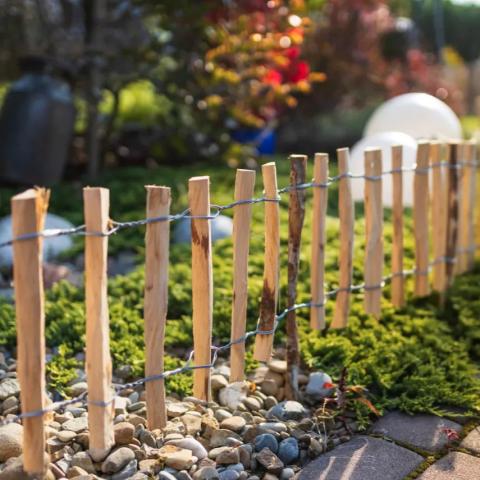 Декоративна ограда от естествена леска HAZEL H=0.28м L=2.0м, снимка 2 - Ниски оградки