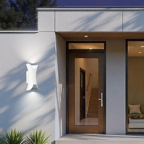 LED фасаден аплик Boston 10W 230V IP65 бял, снимка 9 - Градински лампи