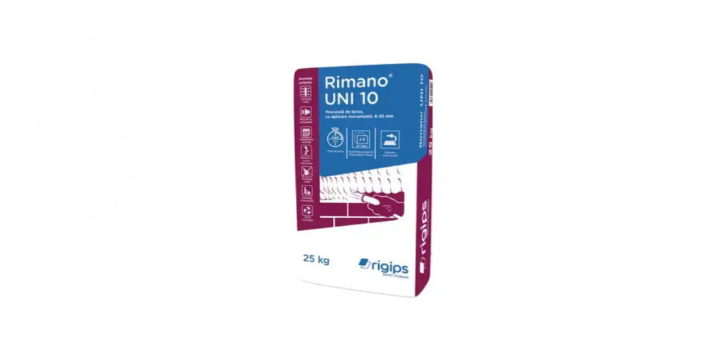 Гипсова мазилка Rimano UNI 10, 25 кг - Мазилки и грундове