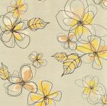 Тапет дуплекс Артистично цвете сиво-жълт