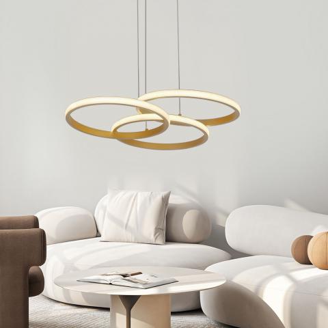 LED полилей Medelin-P 230 V злато, снимка 3 - Полилеи