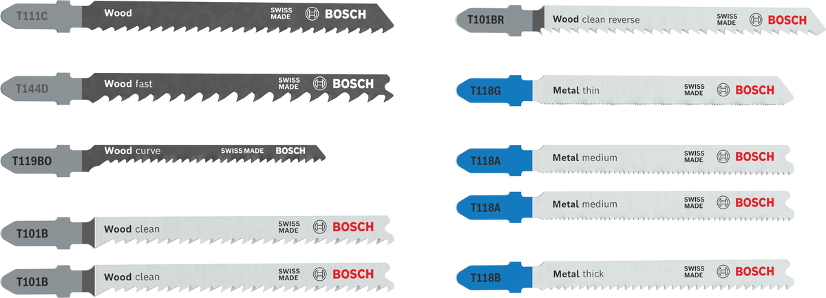 Ножчета за прободен трион Bosch 10 бр. за дърво и метал, снимка 2 - Ножчета за прободен трион