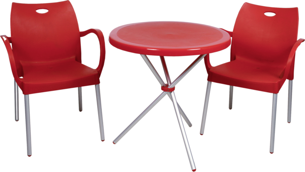 Пластмасов стол, червен - Pvc столове