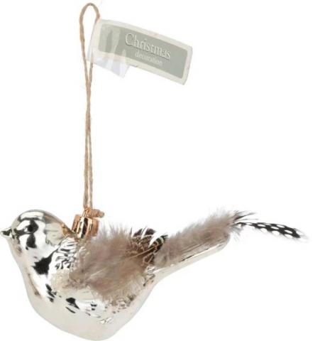 Коледна декорация птица 10х4х10 см 3 дизайна, снимка 2 - Висулки за елхата