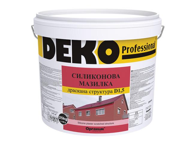 Силиконова мазилка Deko Professional Д1.5 25кг, трансперантна - Силиконови мазилки