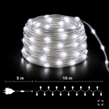 Гирлянд LED sim 100 бели лампички 10 м прозрачен кабел