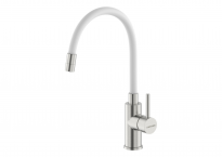 Смесител за кухненска мивка PHOENIX-N с гъвкав чучур, бял