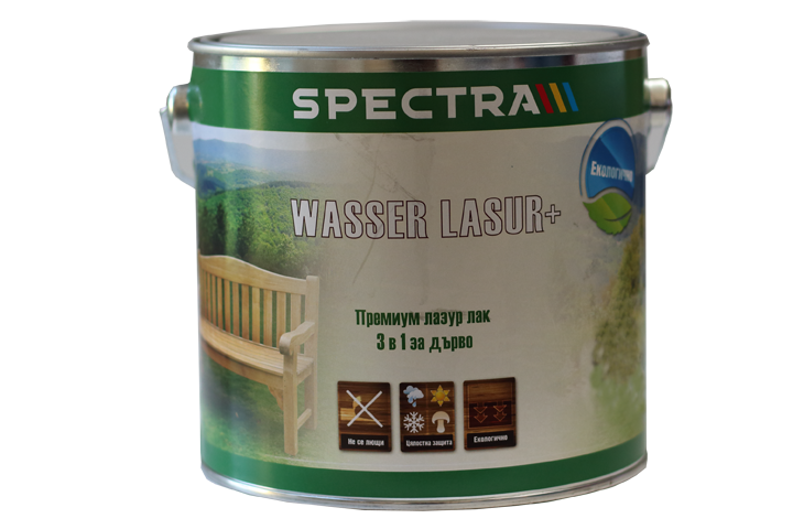 Лазурен лак Spectra WasserLasur+ Бял 2.5 л - Акрилатни лазурни лакове