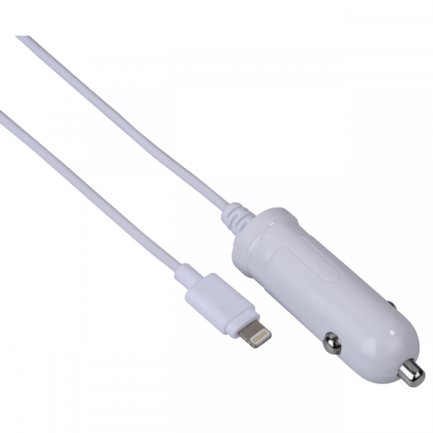 Зарядно за кола HAMA LIGHNING ЗА APPLE IPHONE IPAD 5 V/2.4 A бял, снимка 3 - Аксесоари за мобилни устройства