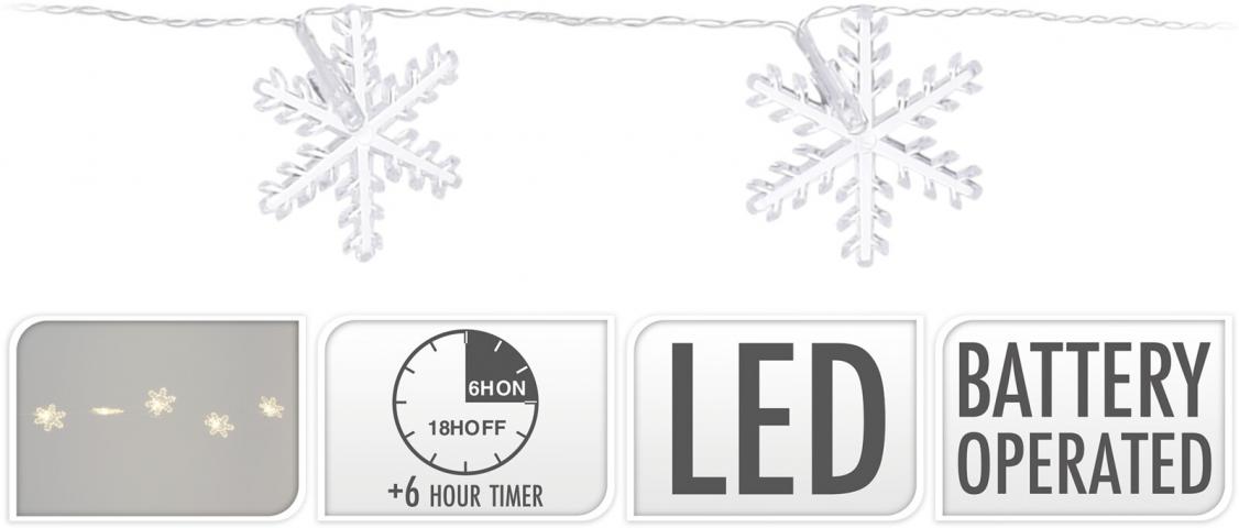 Светлинна верига със снежинки 40 LED - Светеща верига