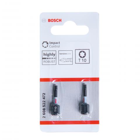 Комплект битове Impact Control T10 25 мм Bosch 2 бр - Битове