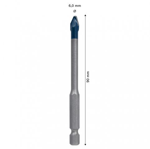 Свредло Bosch Expert HEX-9 Hard Ceramic 6x90 мм, снимка 2 - Свредла за стъкло, фаянс и гранитогрес