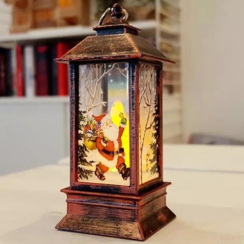 Фенер с фигурка и LED свещ 13 см, снимка 5 - Светещи фигури