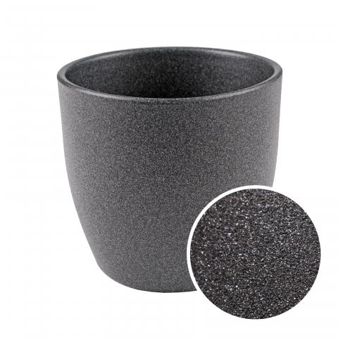 Кашпа Еми 13.5 см графит, снимка 2 - Керамични кашпи