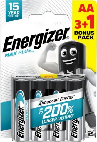Батерия Energizer Max Plus AA 1.5V 3+1 бр. - Батерии