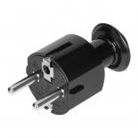 Щепсел 2P+Z 16A 230V прав Uni-Schuko Черен