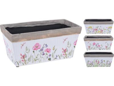 Керамично сандъче Цветя 26х12.5х12см - Керамични и дървени сандъчета