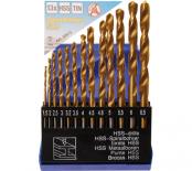 К-кт 13 бр. свредла за метал, титаниево покритие