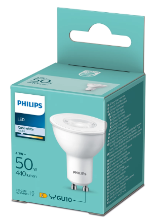 LED крушка Philips GU10 4.7W 440Lm 4000K - Лед крушки gu10
