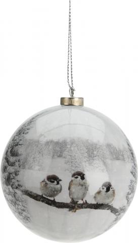 Коледна топка с вътрешни фигури 8 см, снимка 2 - Коледни топки