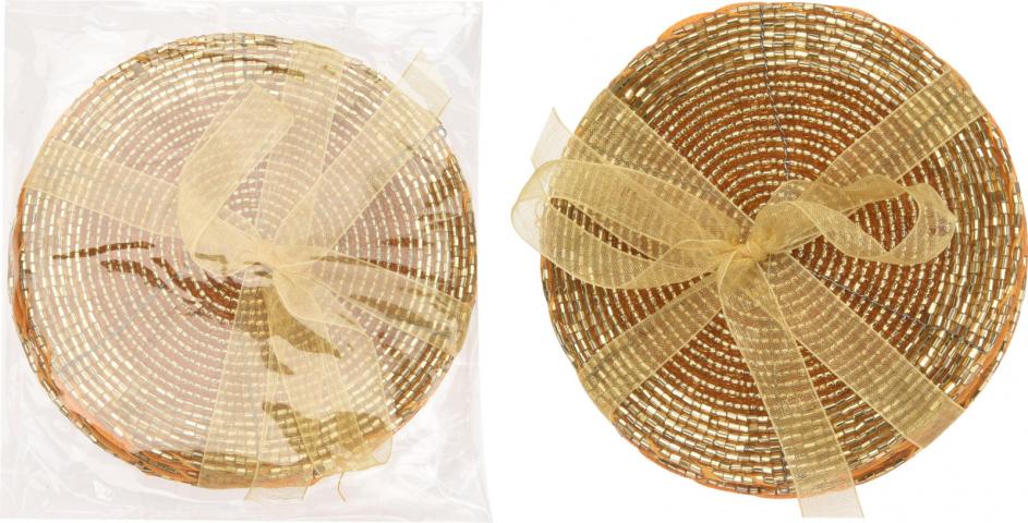 Подложки за чаши сет от 4 бр. златни - Кухненски текстил