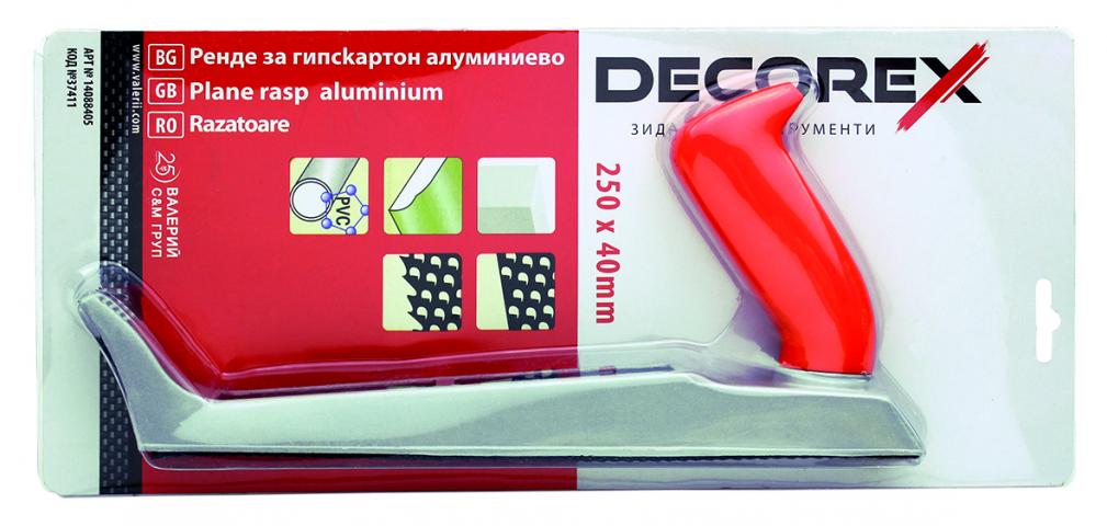 Ренде за гипсокартон Decorex 250х40 мм, снимка 3 - Рендета за гипскартон