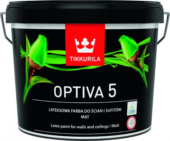 Латекс Optiva 5 BA 9 л мат - Бели бои