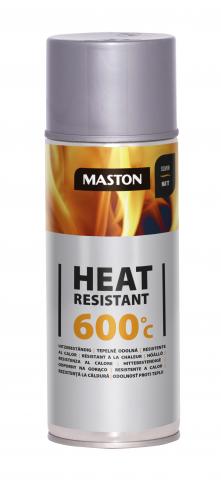 Спрей боя Maston +600°C 400мл, сребро - Спрей бои термоустойчиви