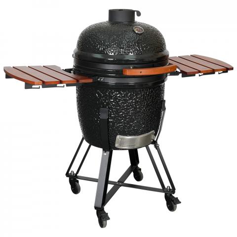 Барбекю KAMADO 130x73x122см, черно, снимка 4 - Керамични грилове Кamado