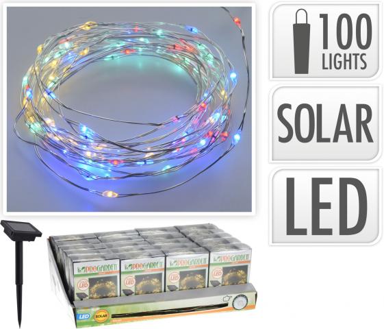 LED RGB верига, 100 бр - Соларни лампи