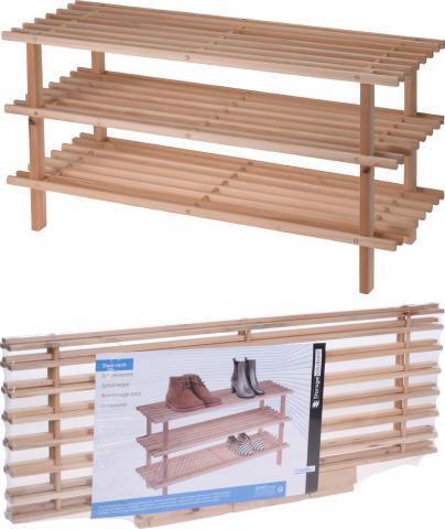 Етажерка за обувки 3 нива дървена - Стойки