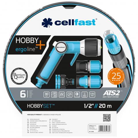 К-кт Градински маркуч с конектори 1/2" 20м Cellfast Hobby - Маркучи на ролка