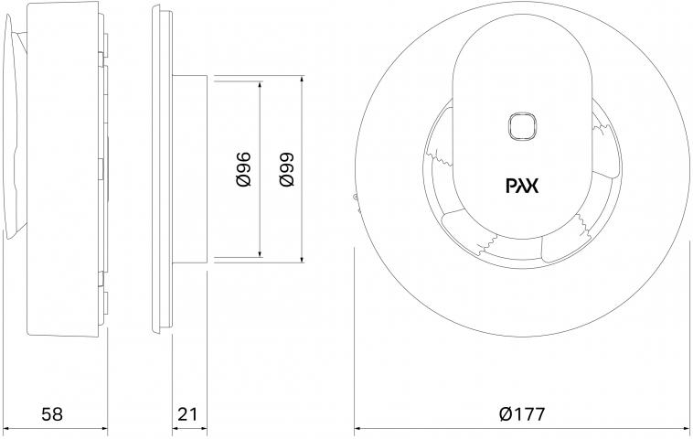 Вентилатор за баня Pax Norte, черен, снимка 2 - Вентилатори за баня