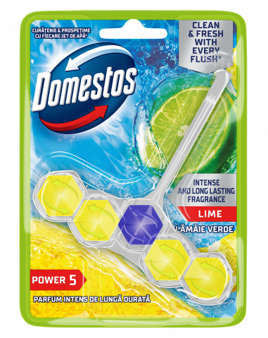 Domestos WC Таблетки Power 5 Лайм 1х55 гр. - Препарати за баня