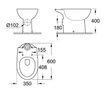 Тоалетна чиния GROHE BAU CERAMIC, снимка 2 - Стоящи