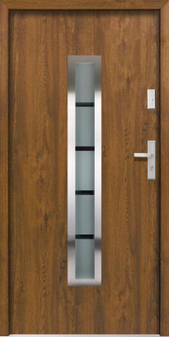 Външна входна врата BERLIN 1008x2068, дясна, цвят орех - Входни врати