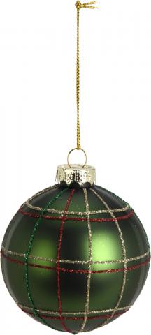 Коледна топка 8см каре, стъклена, снимка 2 - Коледа
