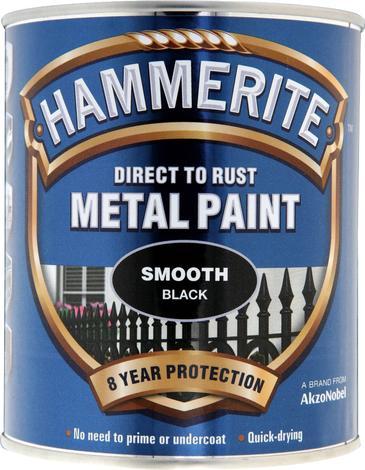 Боя за метал Hammerite 0.75л, черен гланц - Бои 3в1