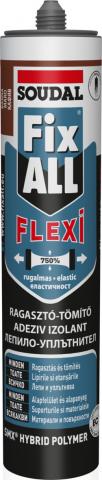 Лепило-уплътнител Fix All Flexi Soudal 280мл, кафяв - Монтажни лепила
