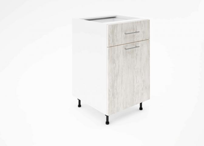 Крафт D2 долен шкаф с една врата и чекмедже 50см, светло дърво - Модулни кухни с онлайн поръчка